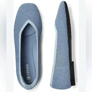 VIVAIA Women's Blue Knit Flats